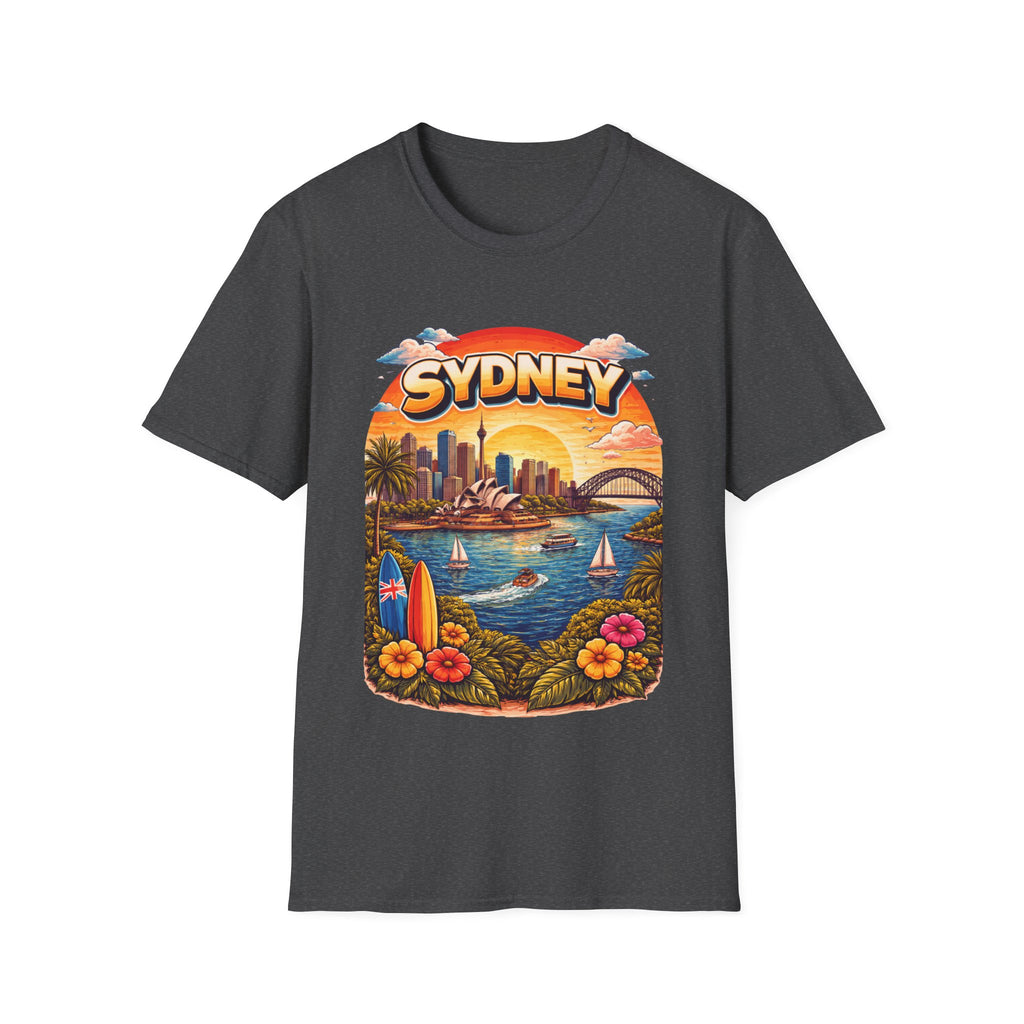 Sydney Sunset Graphic T-Shirt — Retro Beach Cityscape Tee