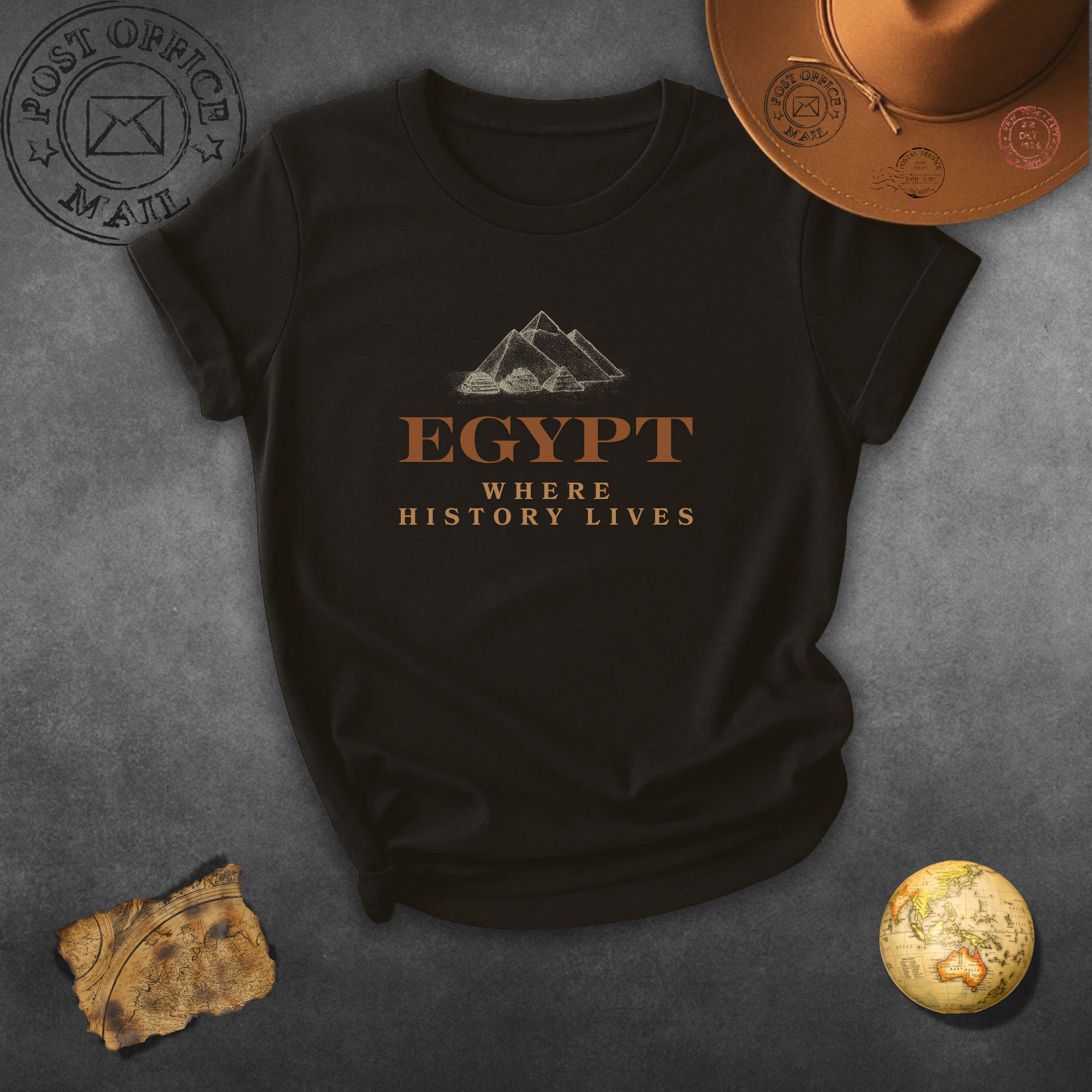 Egypt Pyramids T-Shirt — "Egypt Where History Lives" Vintage Travel Tee