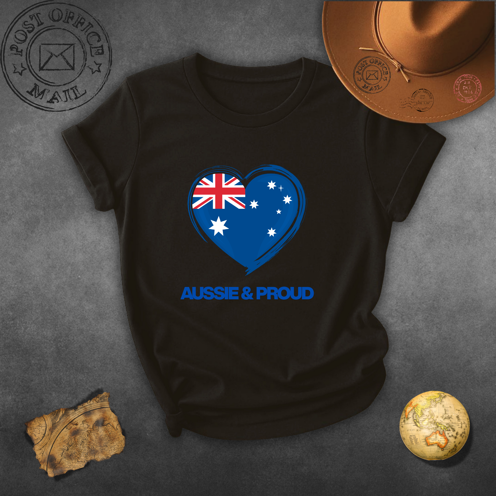 Aussie & Proud Heart T-Shirt — Australian Flag Love Tee for Australia Day