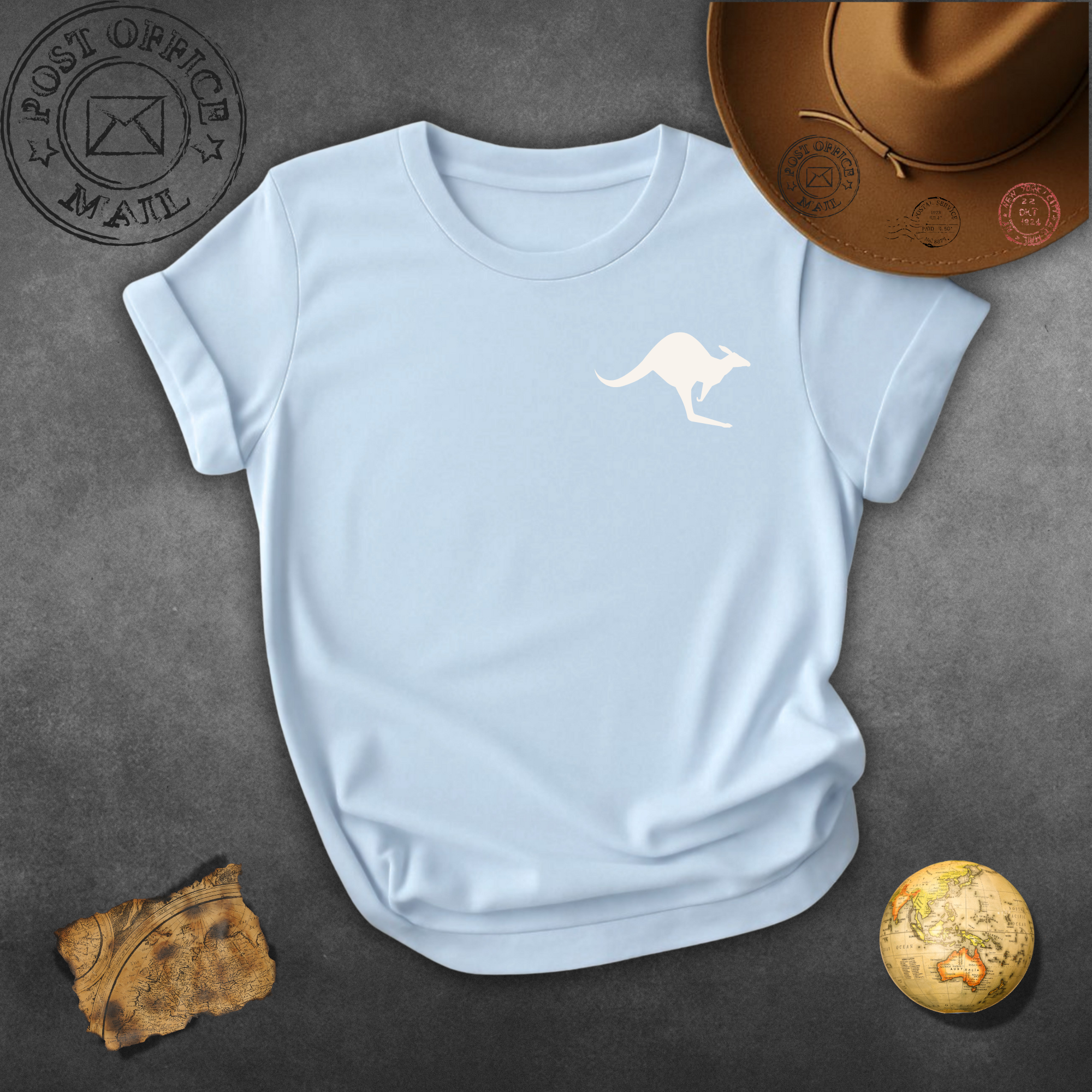 Kangaroo Pocket Logo T-Shirt — Minimal Aussie Animal Tee