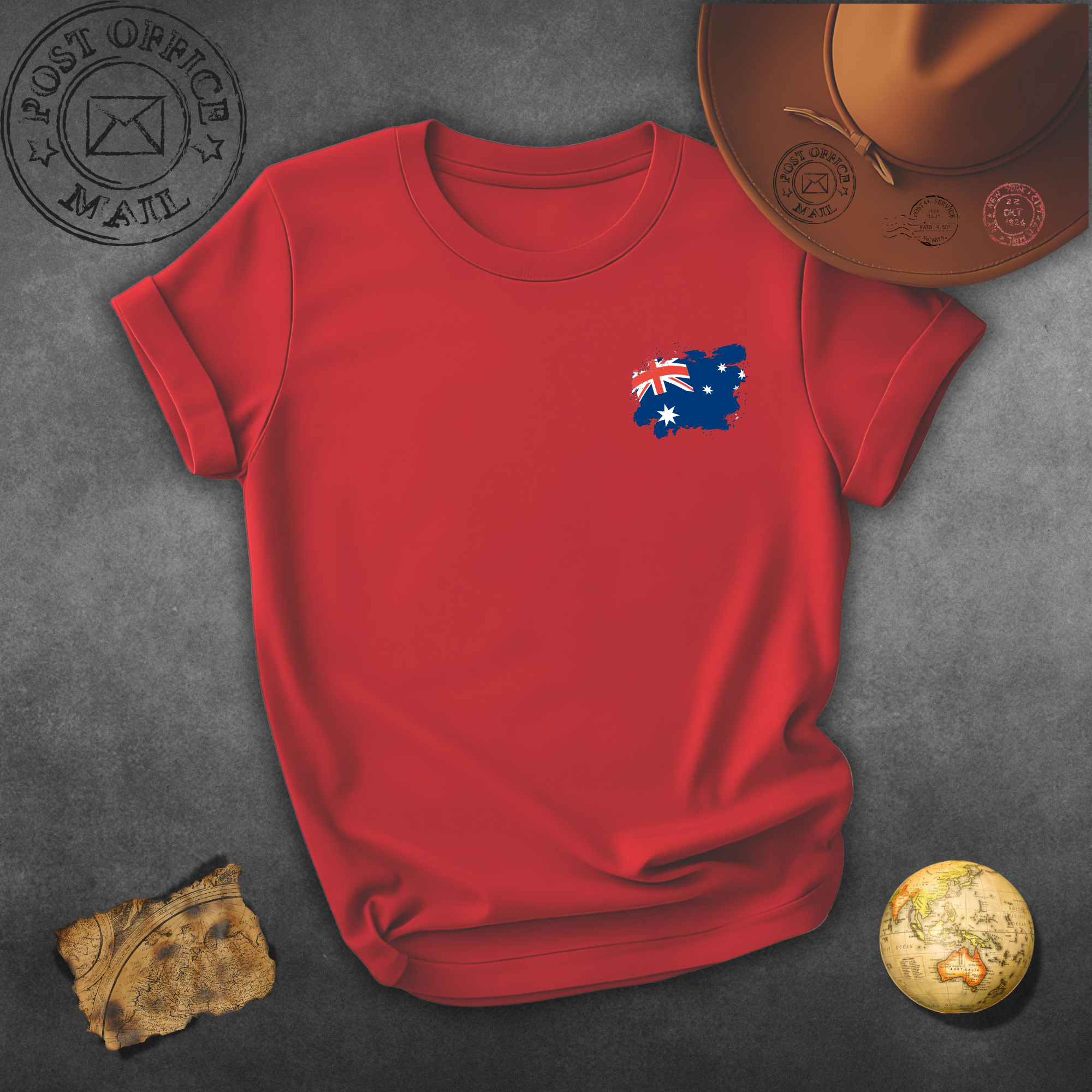 Australia Flag T‑Shirt — Brushstroke Aussie Flag Chest Tee