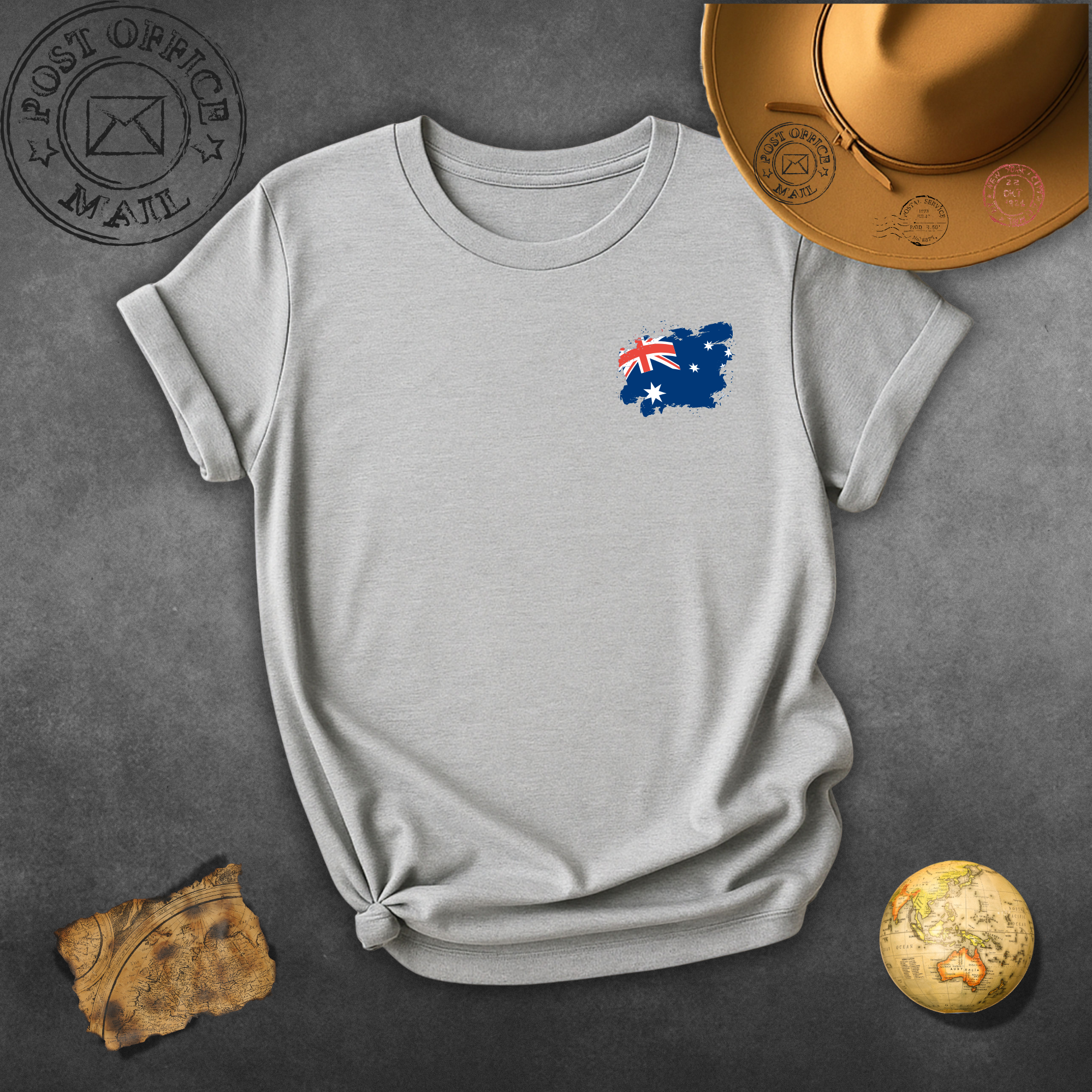 Australia Flag T‑Shirt — Brushstroke Aussie Flag Chest Tee