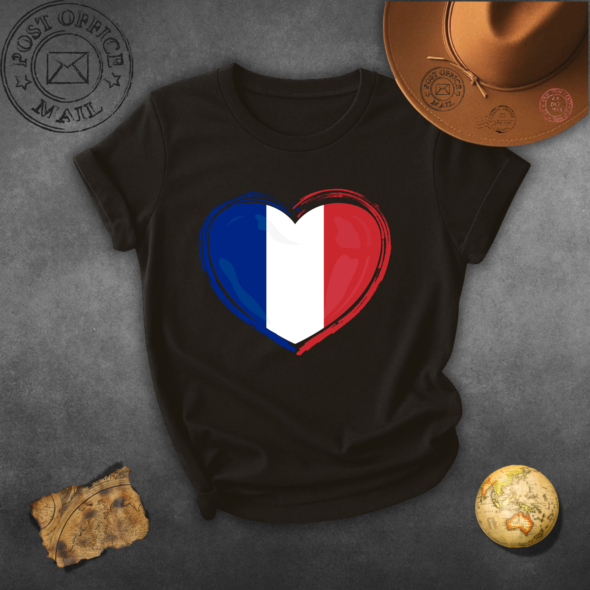 France Flag Heart T-Shirt — French Pride Graphic Tee