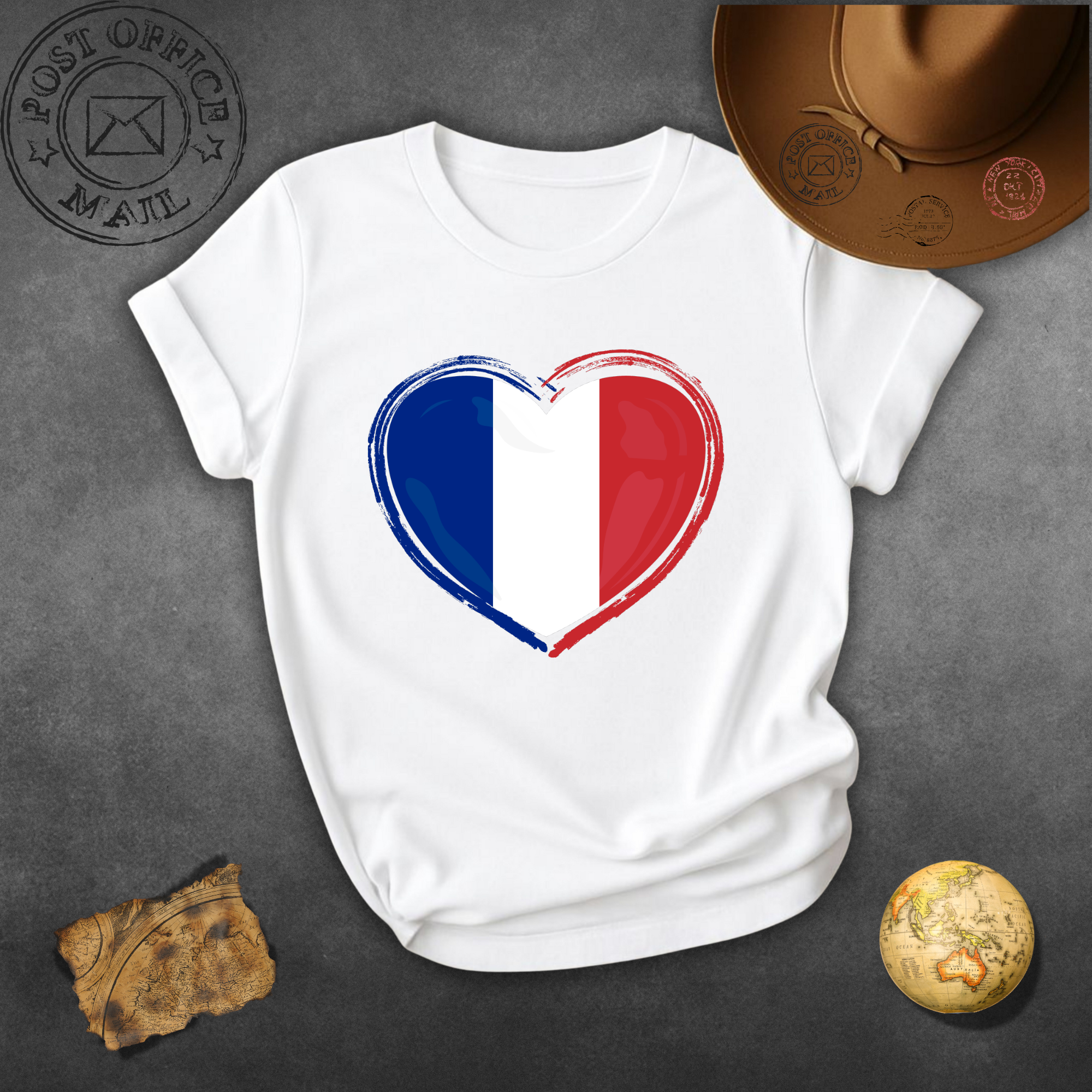 France Flag Heart T-Shirt — French Pride Graphic Tee