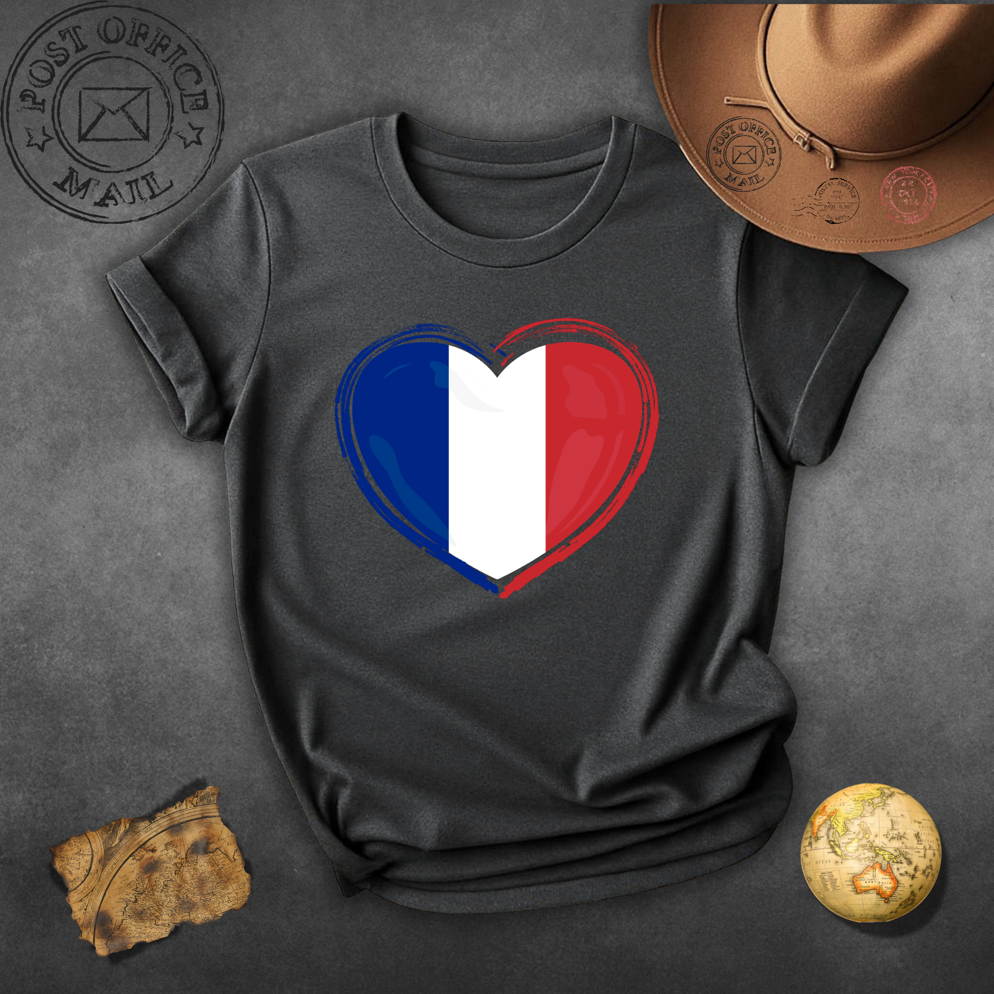 France Flag Heart T-Shirt — French Pride Graphic Tee