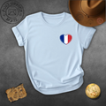 France Flag Heart Chest Pocket T-Shirt