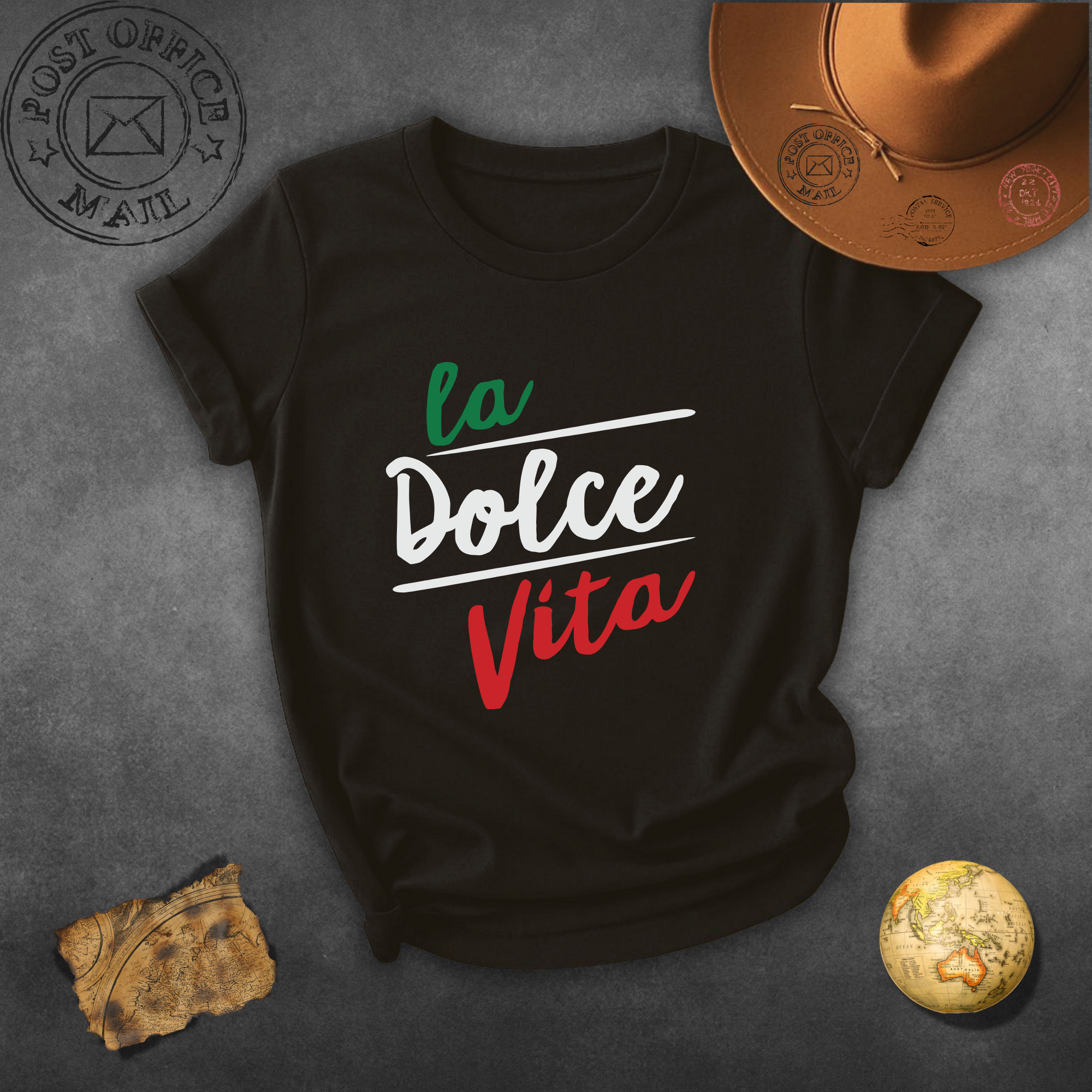 La Dolce Vita T-Shirt — Italian Flag Script Travel Tee