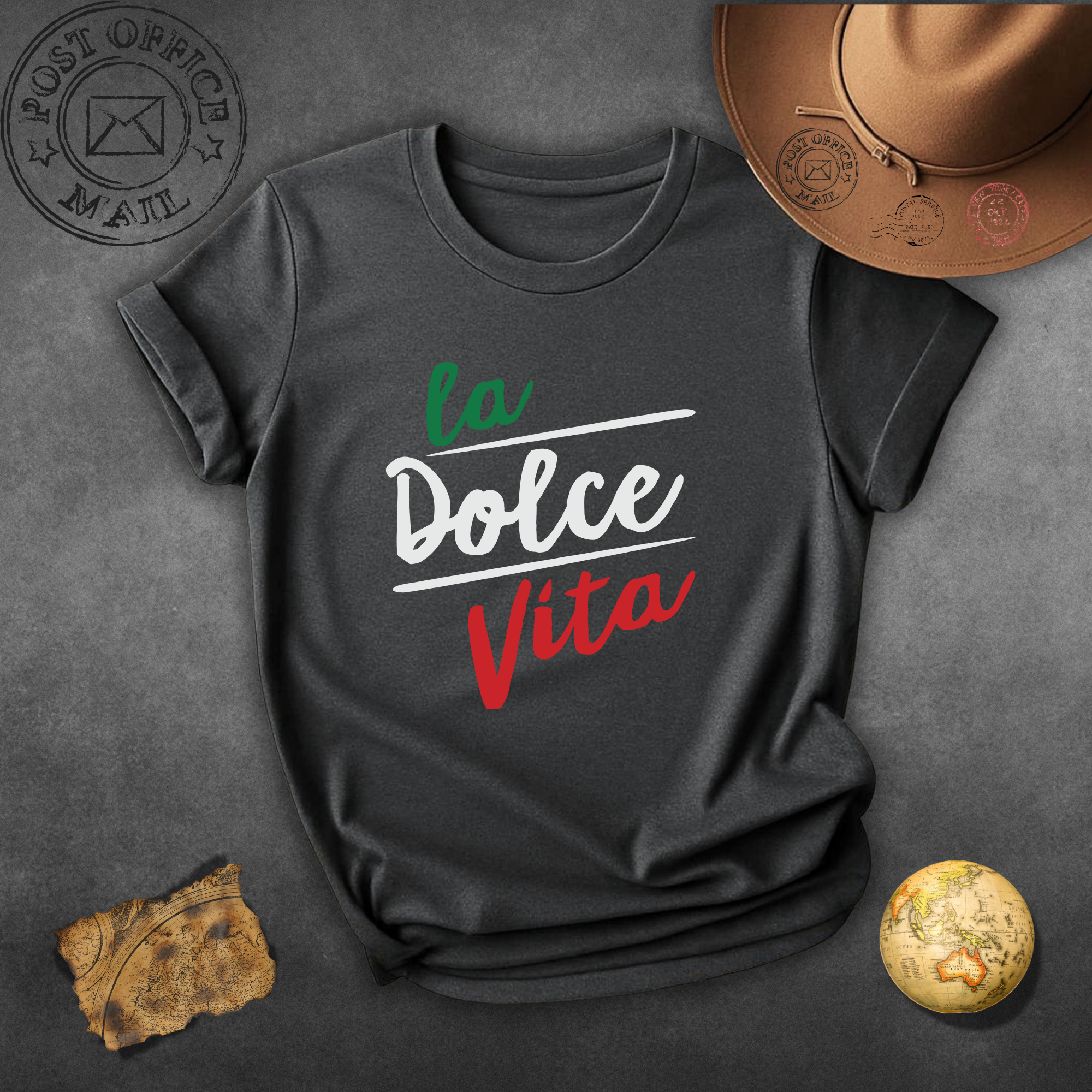 La Dolce Vita T-Shirt — Italian Flag Script Travel Tee