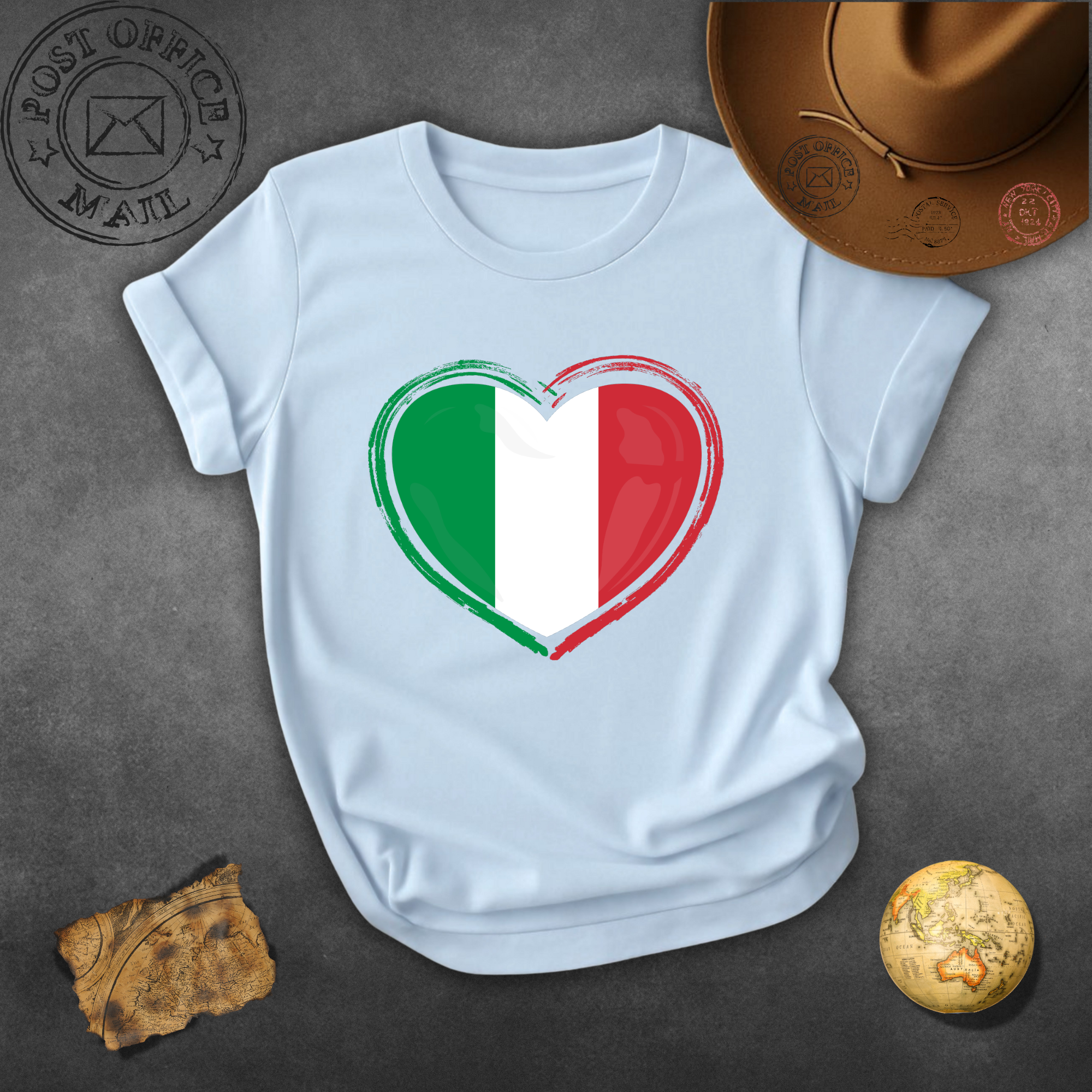 Italy Flag Heart T-Shirt — Italian Pride Graphic Tee