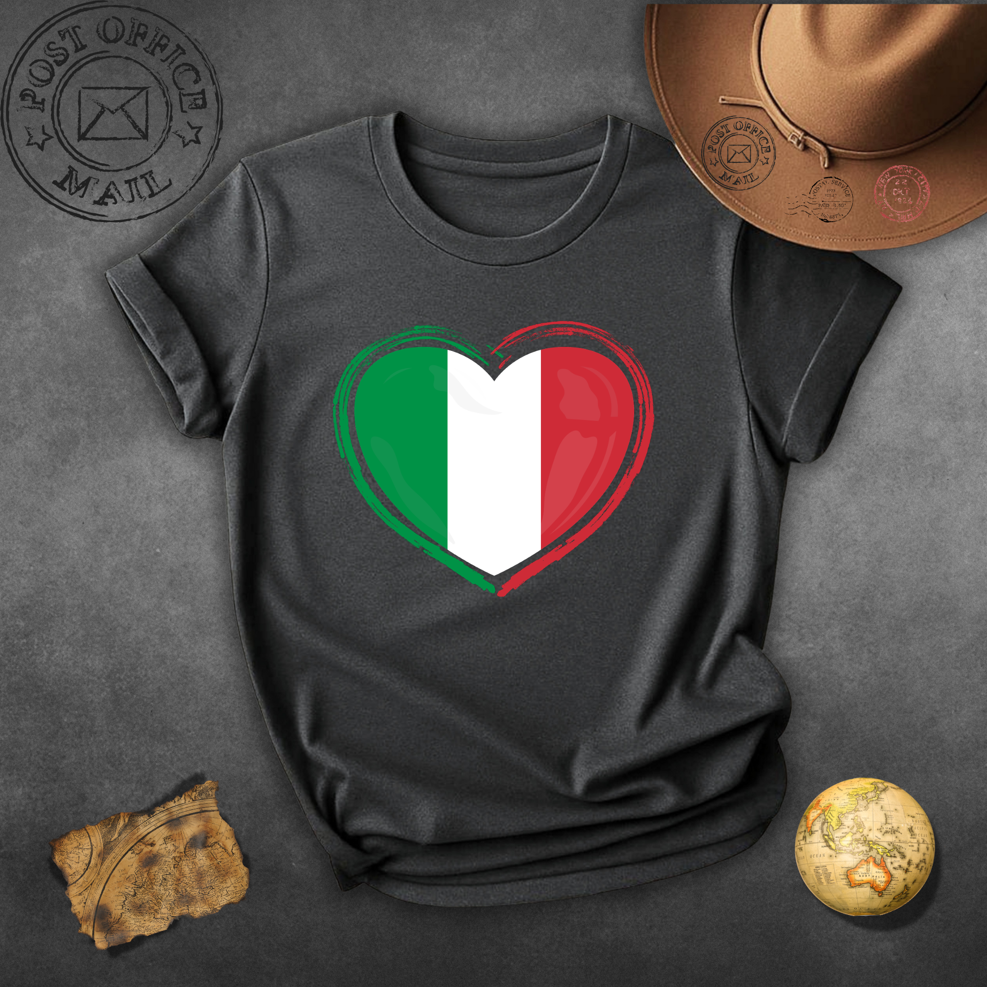 Italy Flag Heart T-Shirt — Italian Pride Graphic Tee
