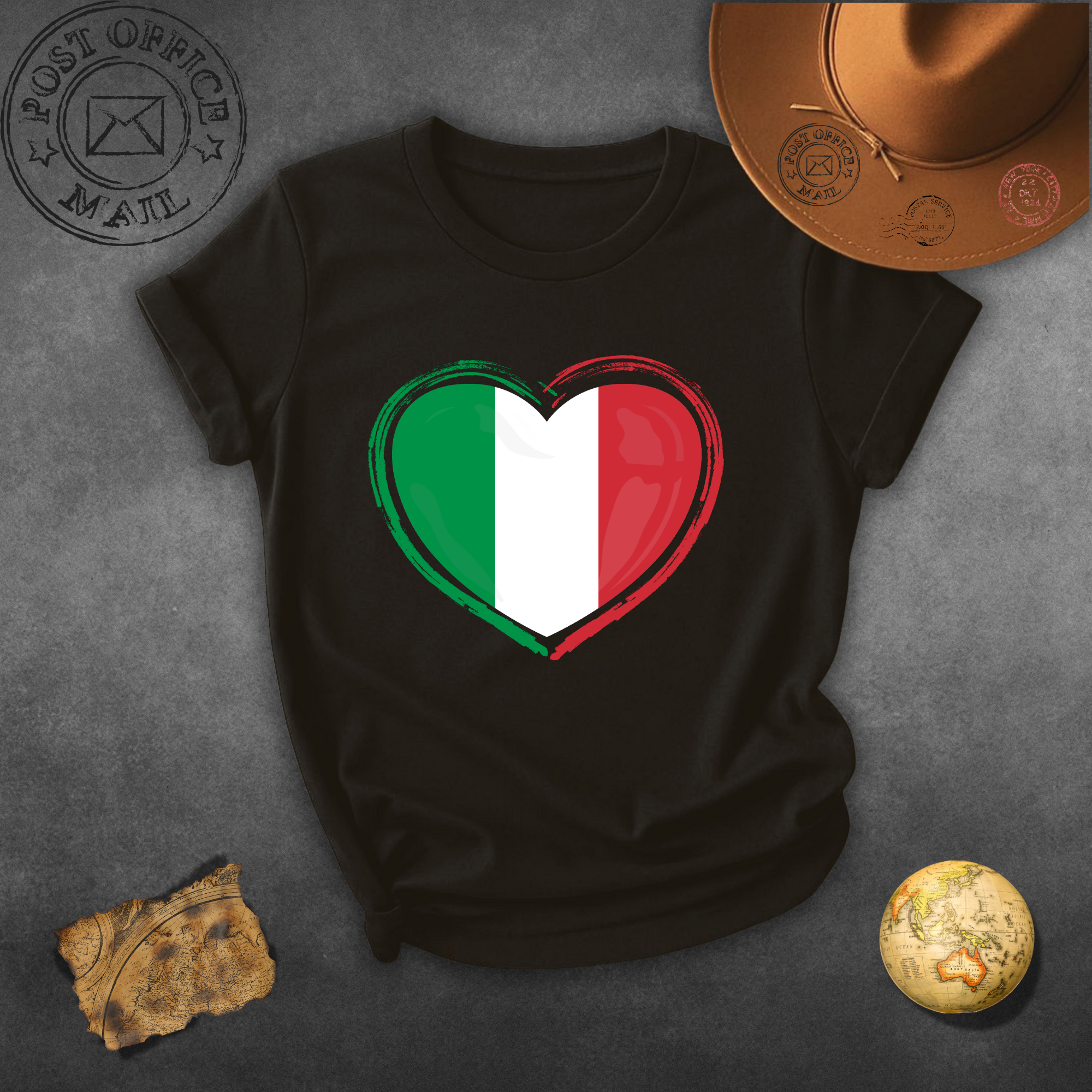 Italy Flag Heart T-Shirt — Italian Pride Graphic Tee