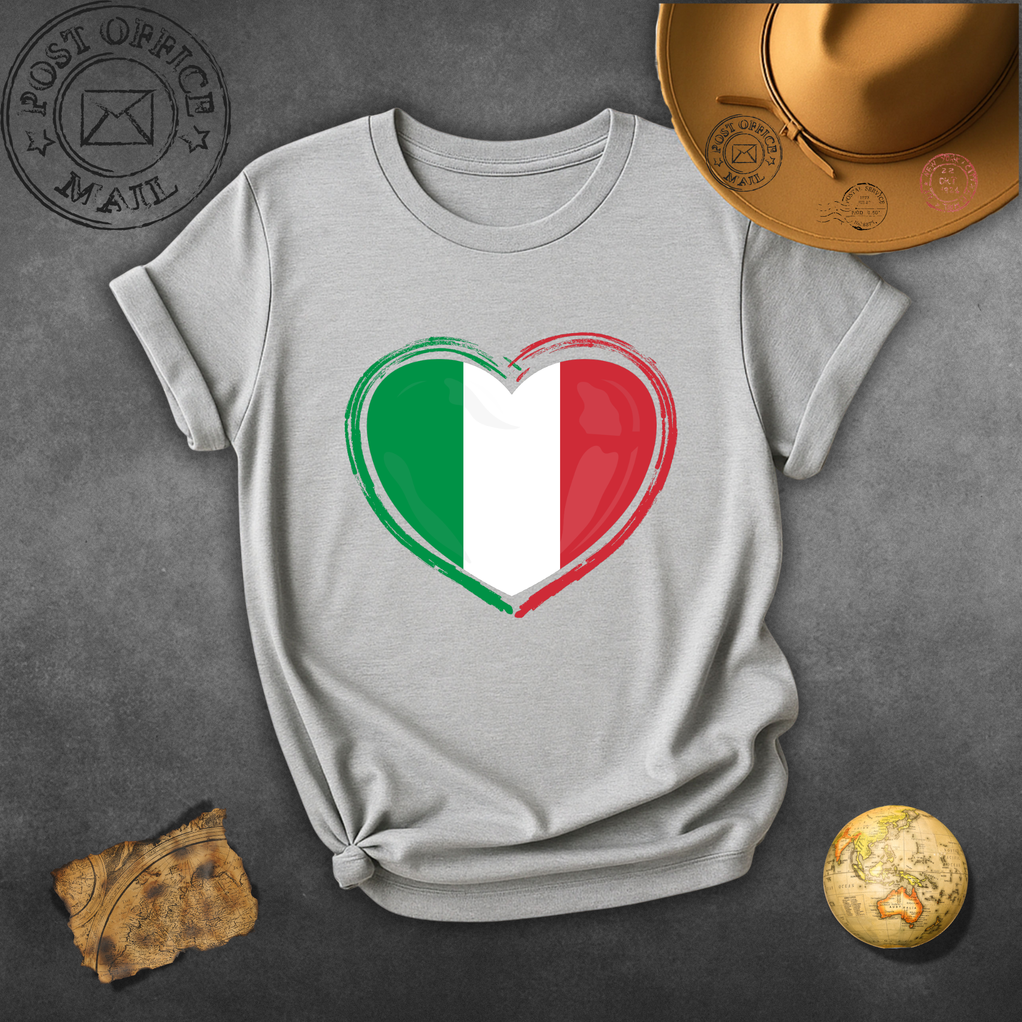 Italy Flag Heart T-Shirt — Italian Pride Graphic Tee