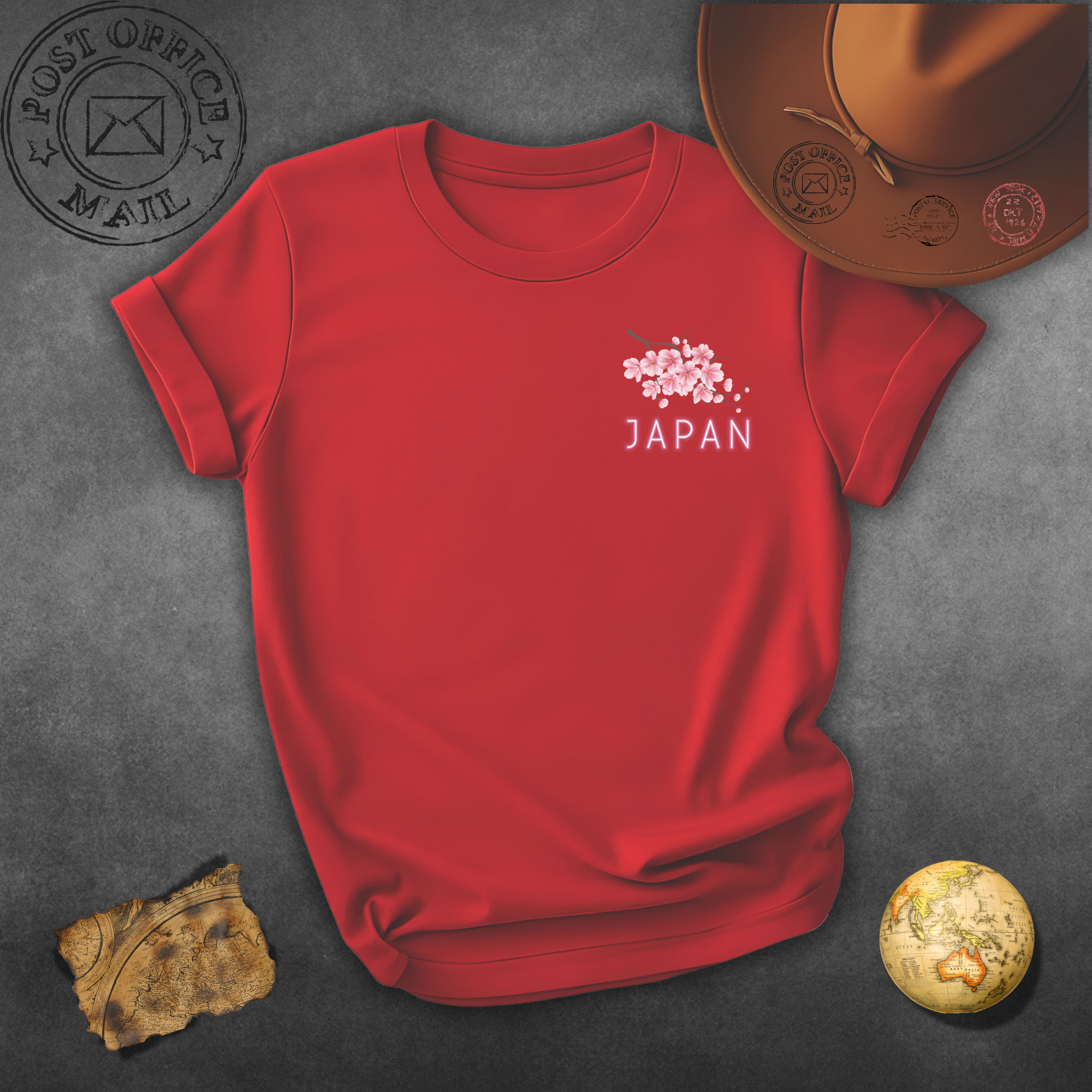 Japan Cherry Blossom Chest Pocket T-Shirt — Sakura Graphic Tee