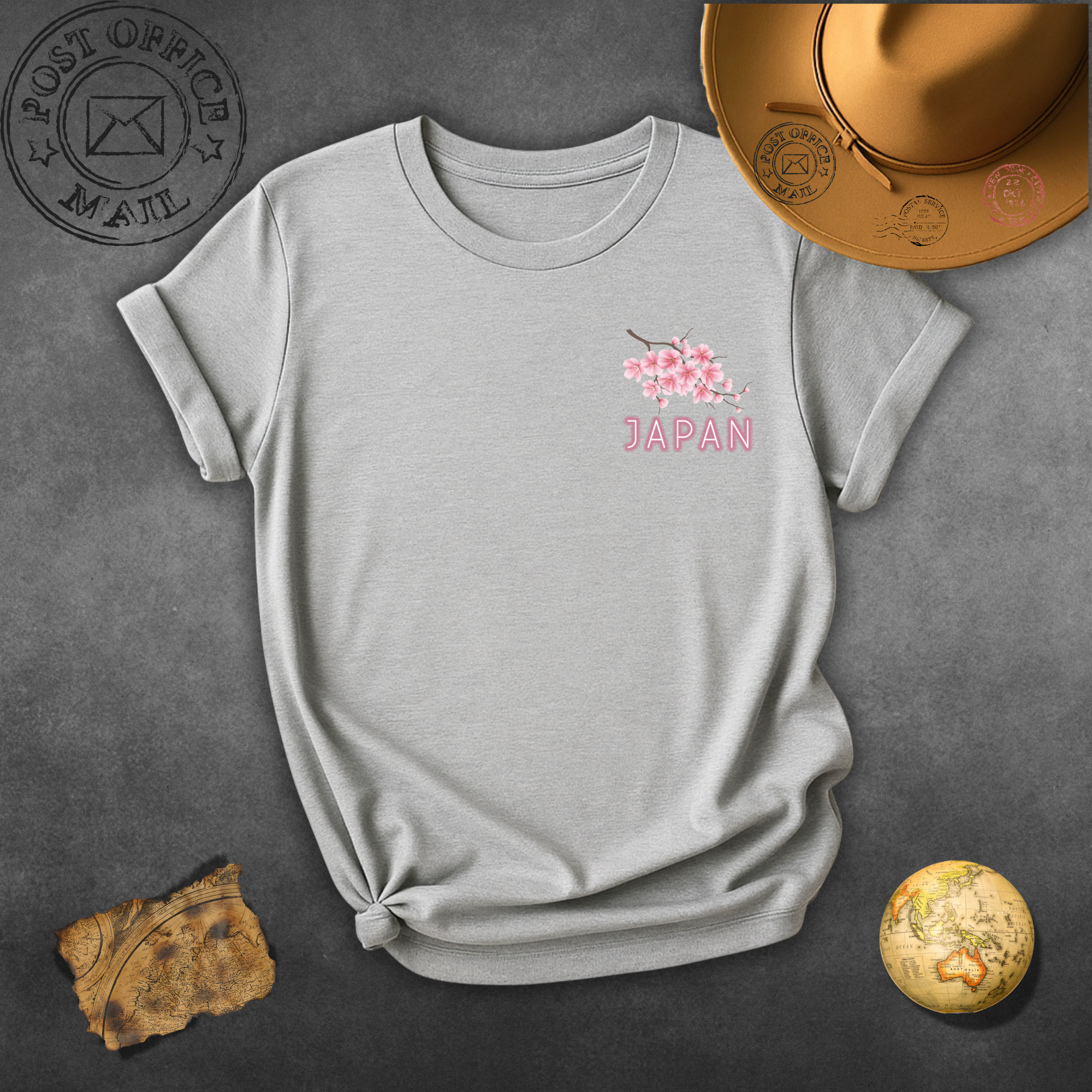 Japan Cherry Blossom Chest Pocket T-Shirt — Sakura Graphic Tee