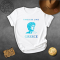 Timeless Like Greece Bright Blue T-Shirt — Classical Statue Graphic Tee