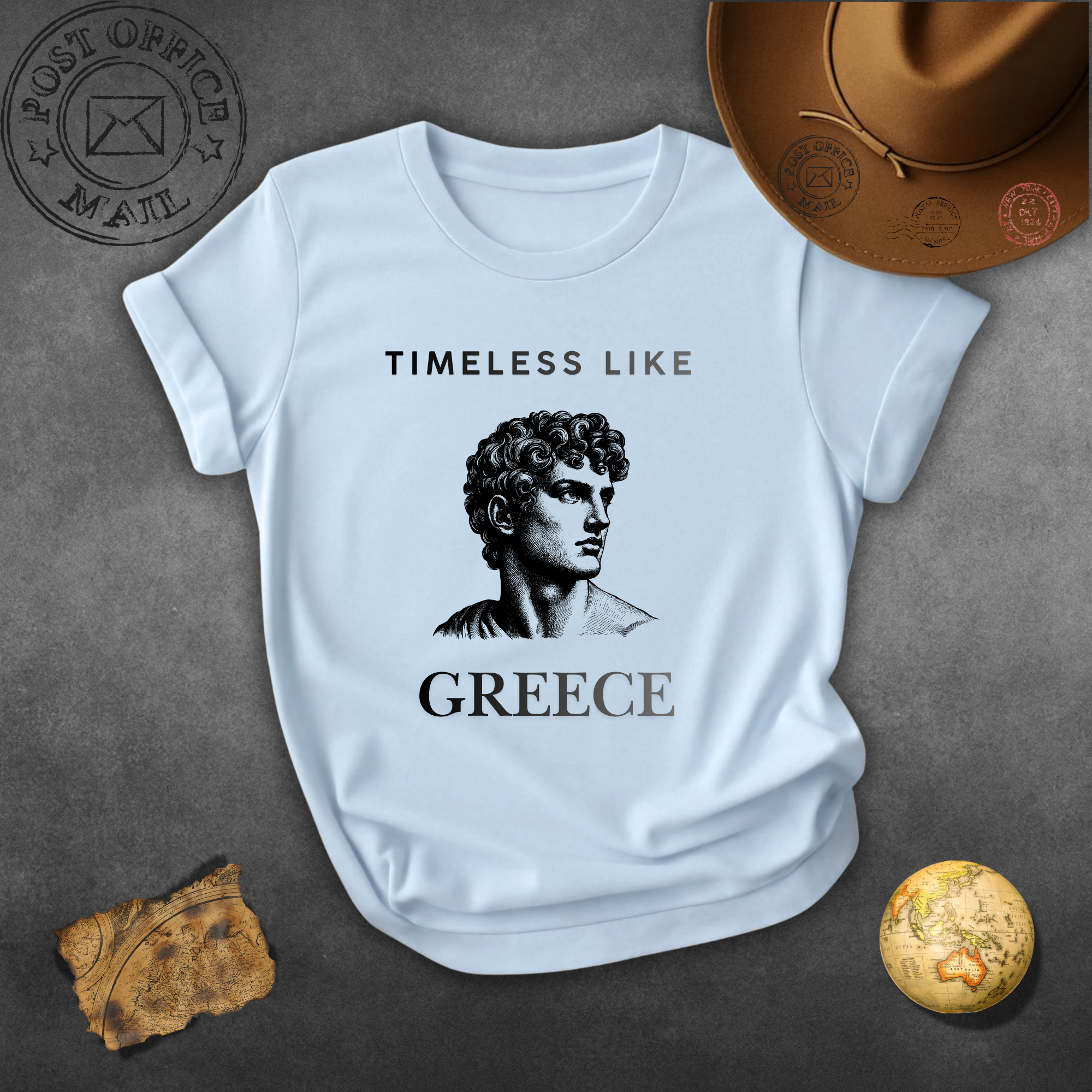 Timeless Like Greece Black T-Shirt