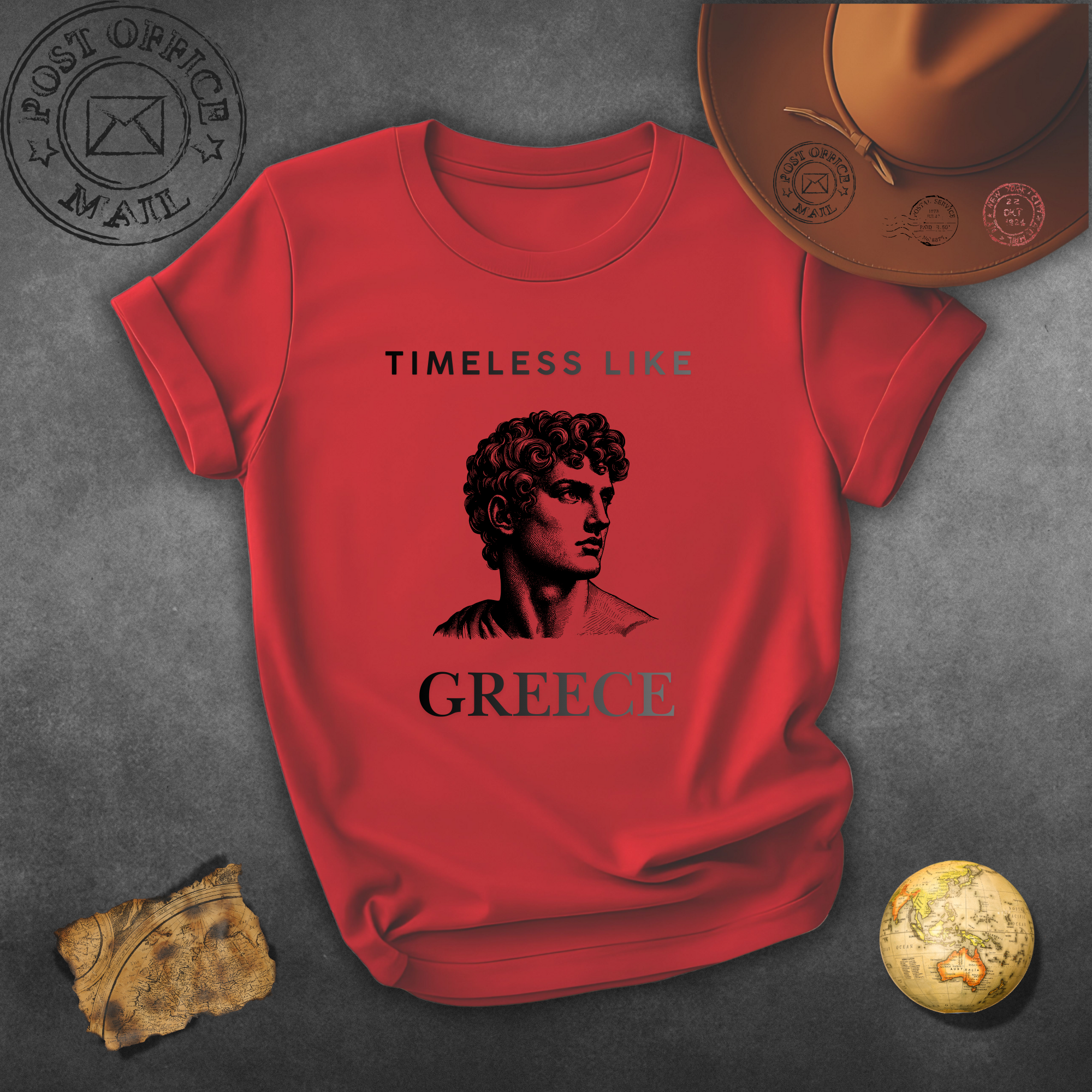 Timeless Like Greece Black T-Shirt
