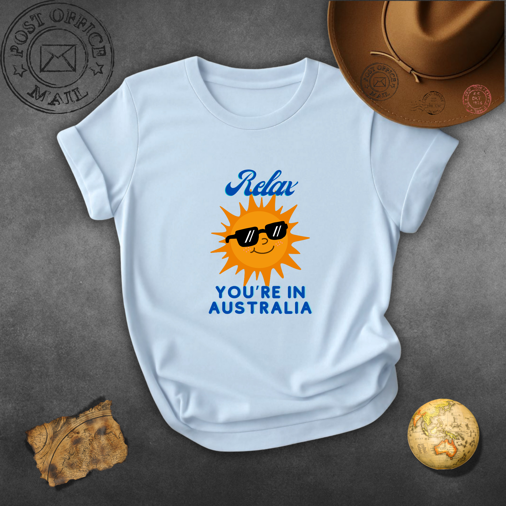 Relax You're in Australia T-Shirt — Sunny Sunglasses Graphic Tee for Travelers & Gift