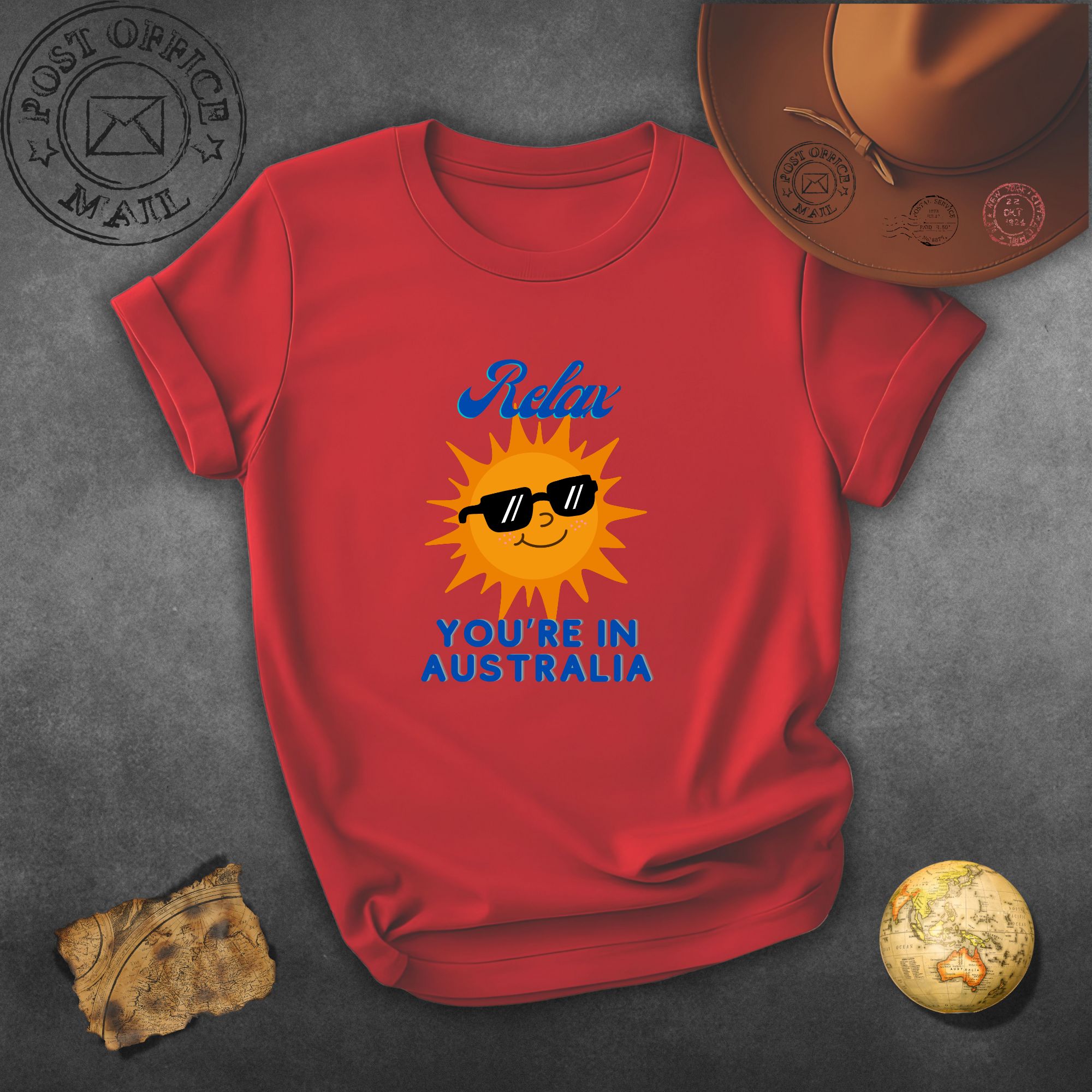 Relax You're in Australia T-Shirt — Sunny Sunglasses Graphic Tee for Travelers & Gift