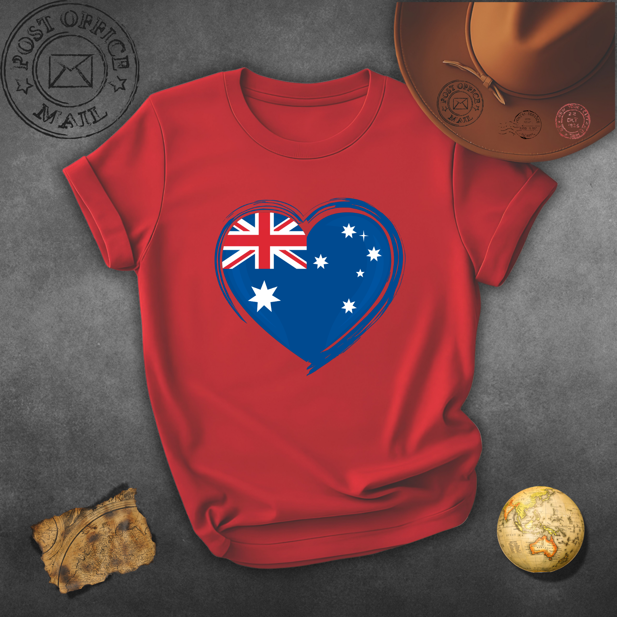 Australia Flag Heart T-Shirt — Patriotic Aussie Pride Tee