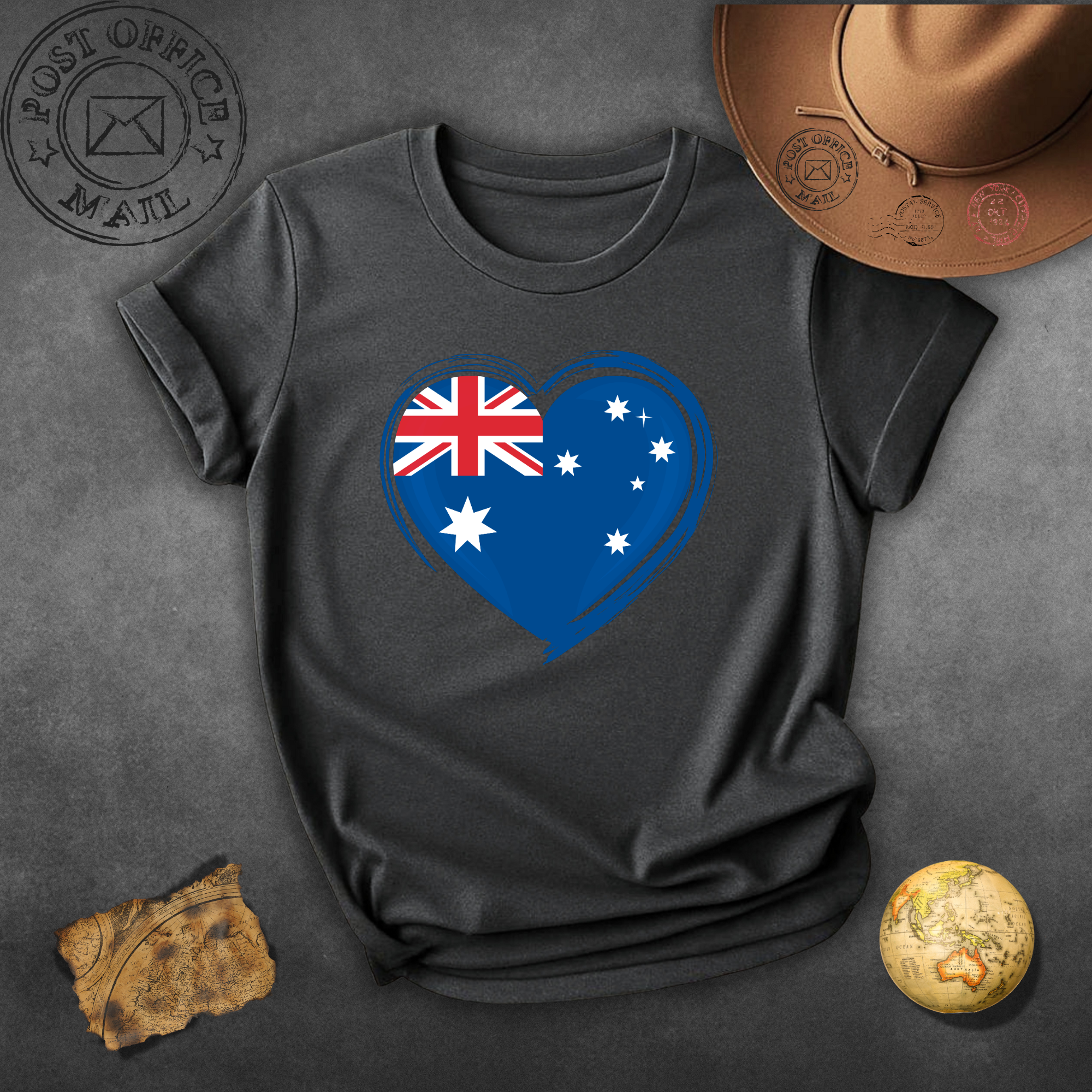 Australia Flag Heart T-Shirt — Patriotic Aussie Pride Tee