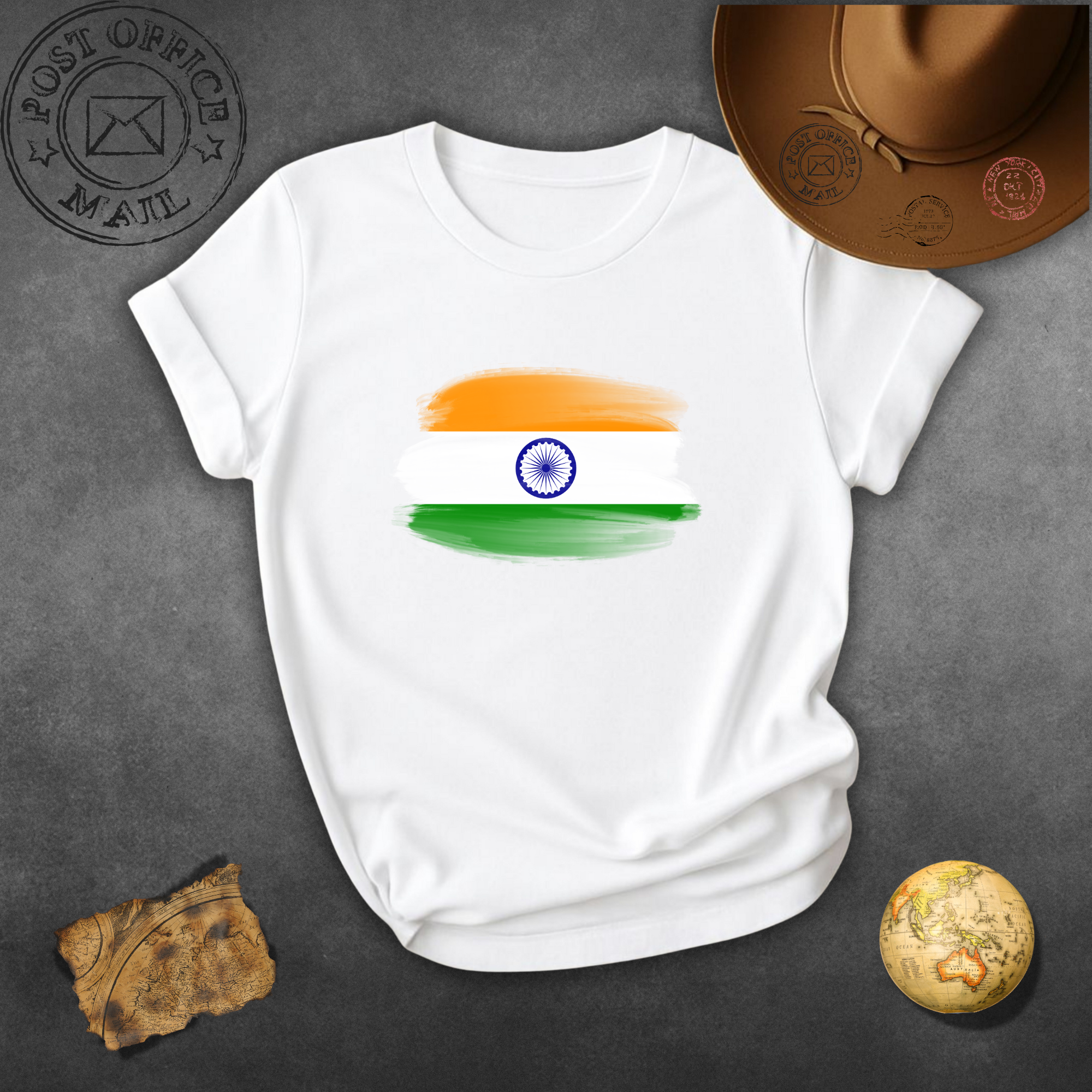 India Flag Brushstroke T-Shirt