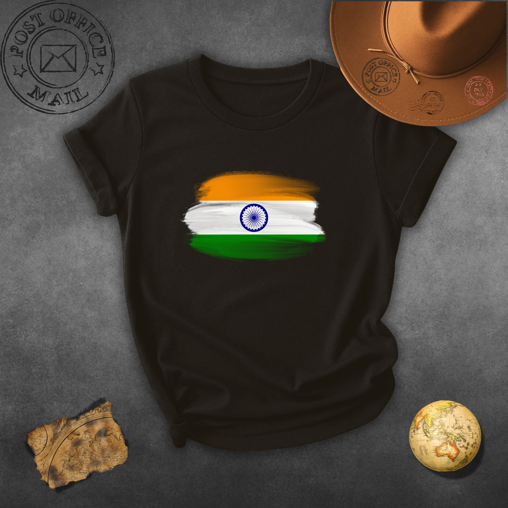 India Flag Brushstroke T-Shirt