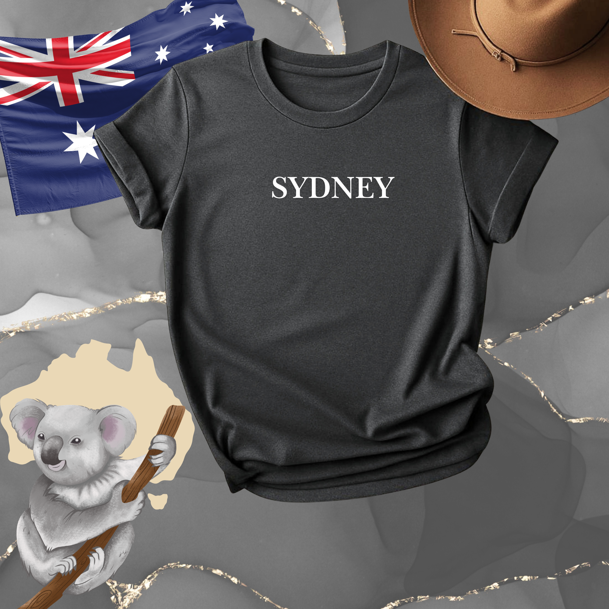 Sydney City Name T-Shirt — Minimalist Monogram Tee