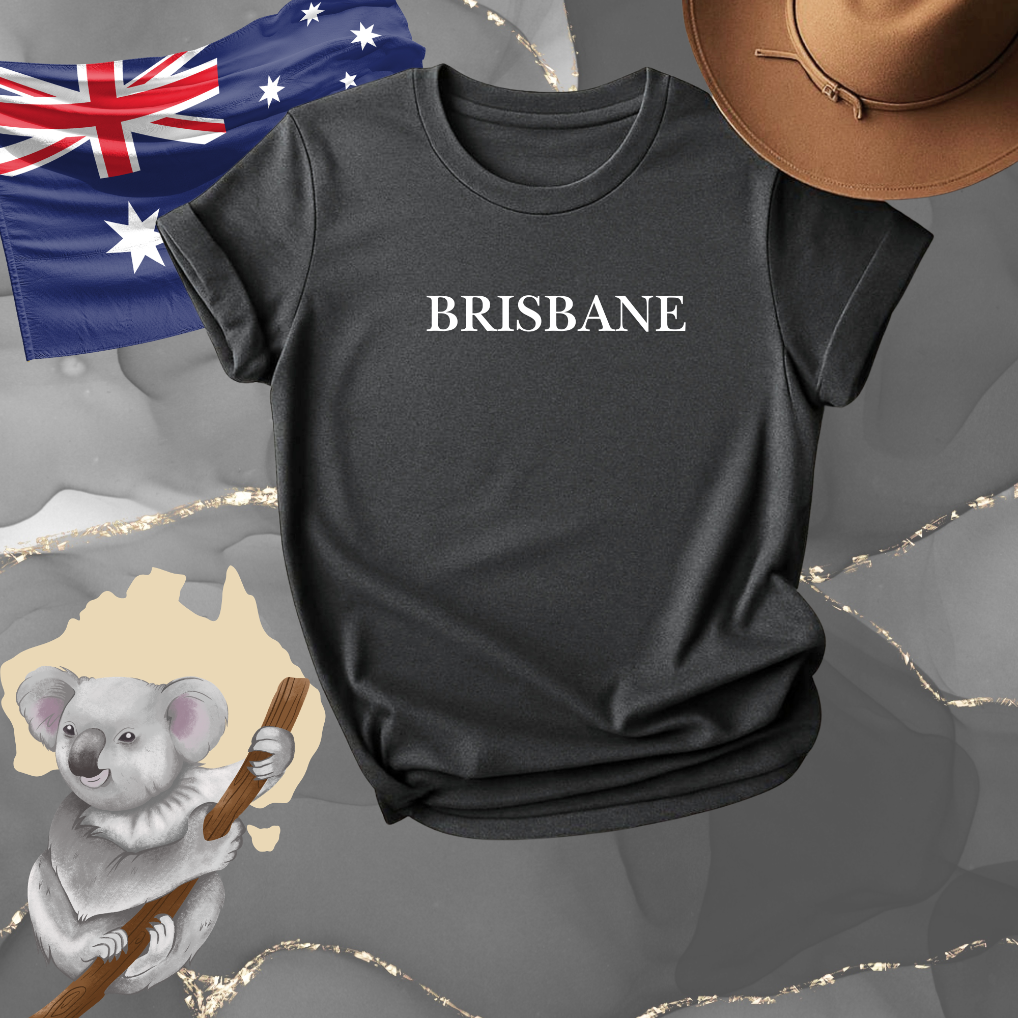 Brisbane City Tee — Minimalist Text T-Shirt