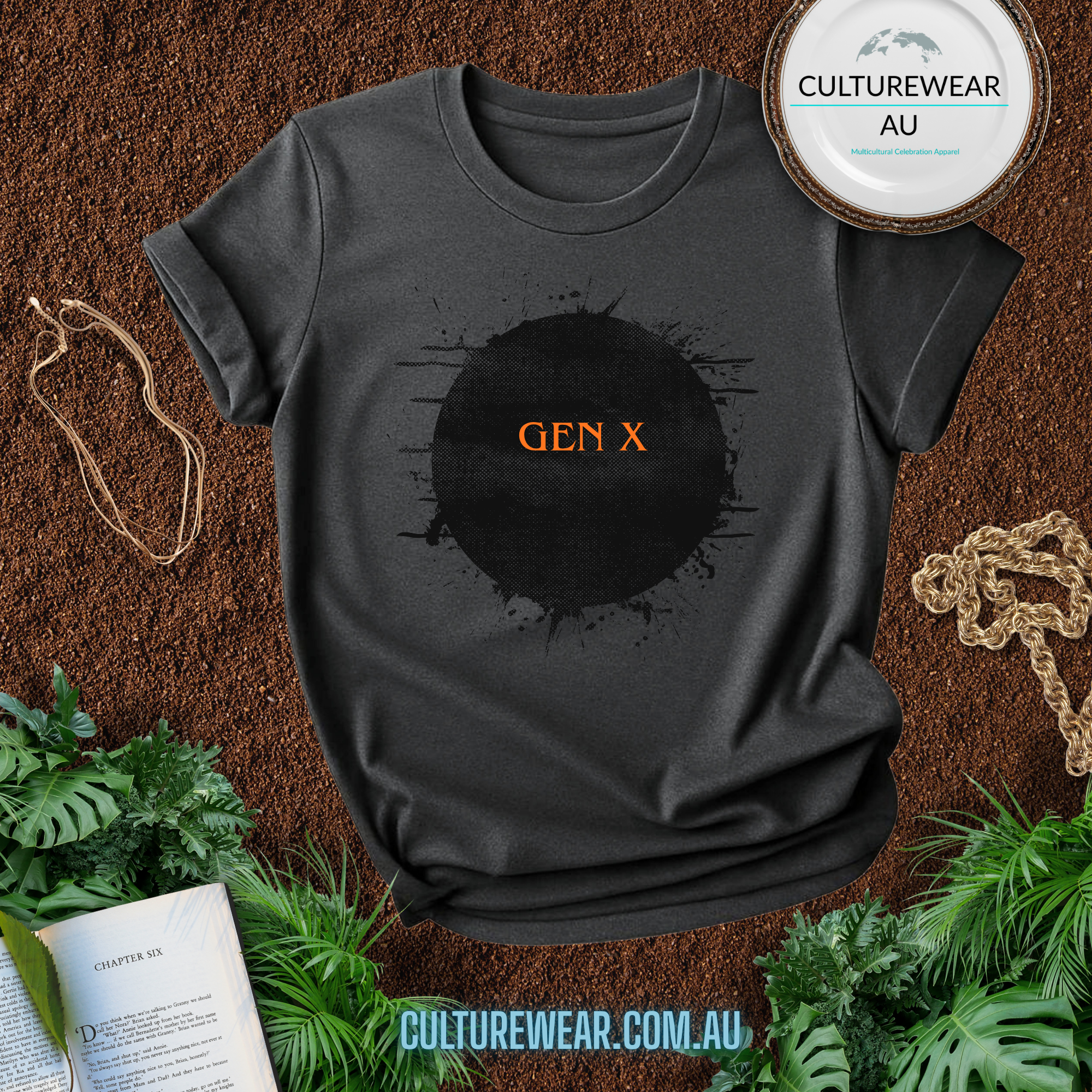 Gen X Graphic T-Shirt — Retro Grunge Circle Design