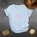 Aussie Outline T-Shirt — Retro Pink Australia Pride Tee