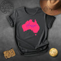 Aussie Map T-Shirt — Pink Australia Graphic Tee