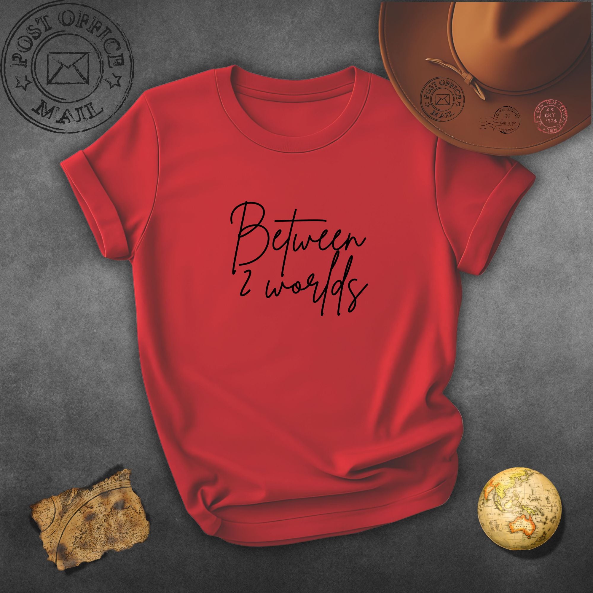 Between 2 Worlds T-Shirt — Minimal Script Graphic Tee