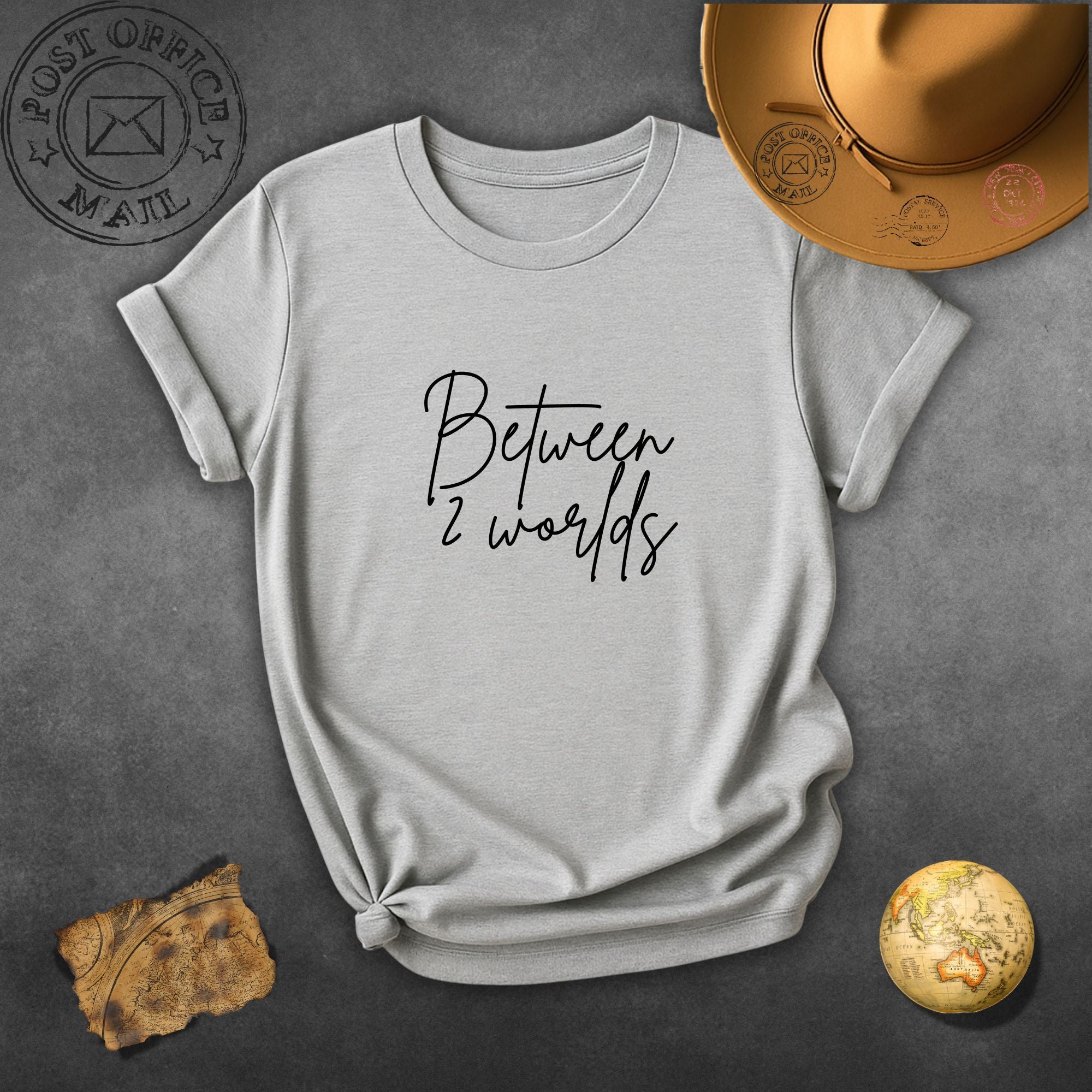 Between 2 Worlds T-Shirt — Minimal Script Graphic Tee
